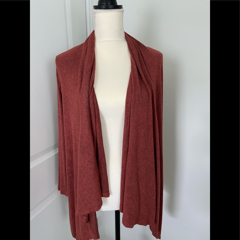 3/$12 SALE Rust Red Open Front Women's Sweater Cardigan